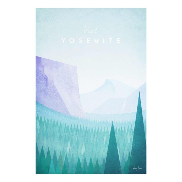 Quadri in vetro architettura e skylines Poster di viaggio - Parco Yosemite