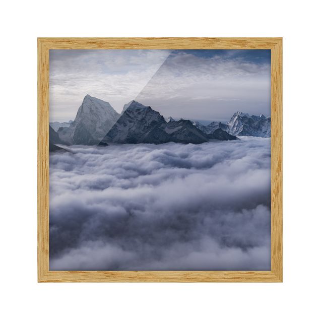 Quadri con cornice con paesaggio Mare di nuvole nell'Himalaya