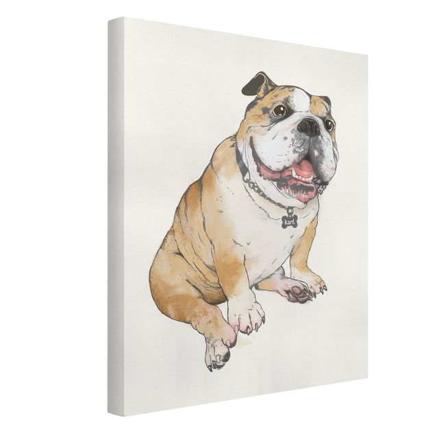 Quadri moderni   Illustrazione - Cane Bulldog Pittura