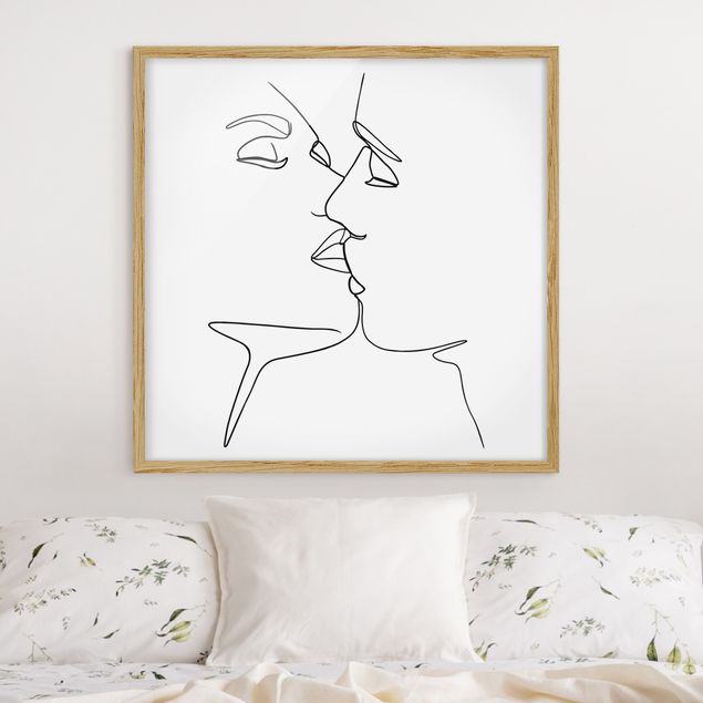Quadri line art Line Art - Facce da bacio Bianco e Nero