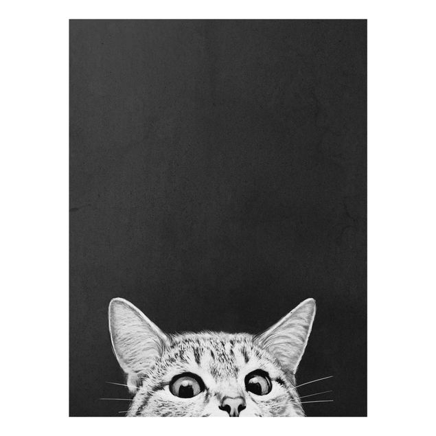 Quadri in vetro riproduzioni Illustrazione - Gatto Disegno in bianco e nero