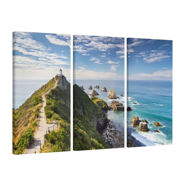 Quadri su tela con spiaggia Faro di Nugget Point e mare Nuova Zelanda