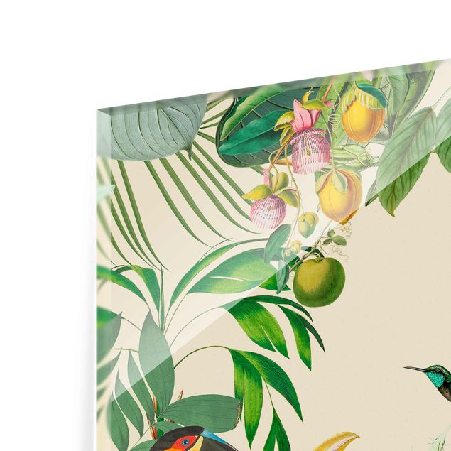 Stampe Collage vintage - Uccelli nella giungla