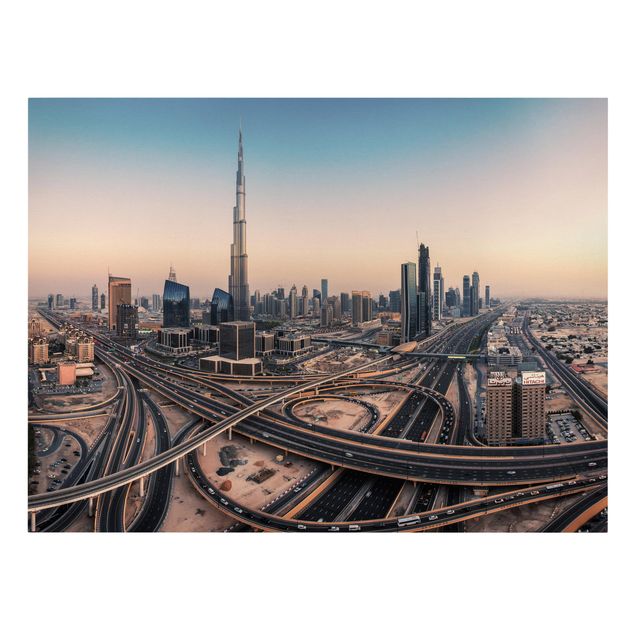 Quadri skyline  Abendstimmung a Dubai