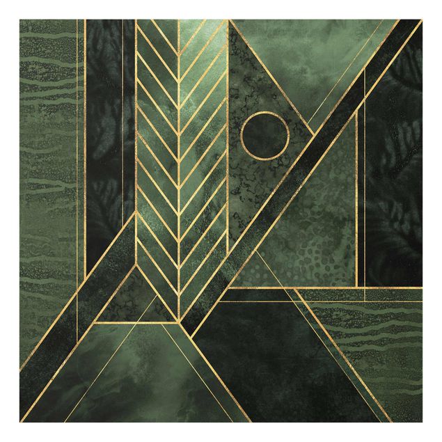 Quadro verde Forme geometriche oro smeraldo