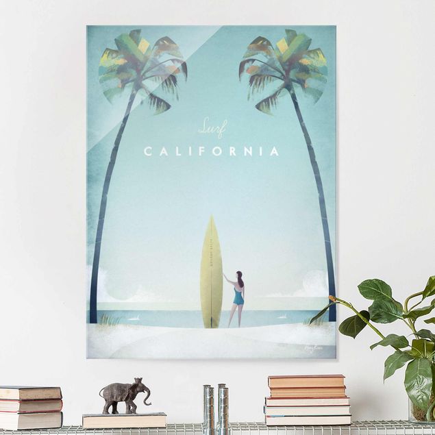 Quadri in vetro con spiaggia Poster di viaggio - California