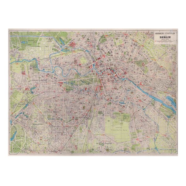 Quadri città Mappa vintage Berlino