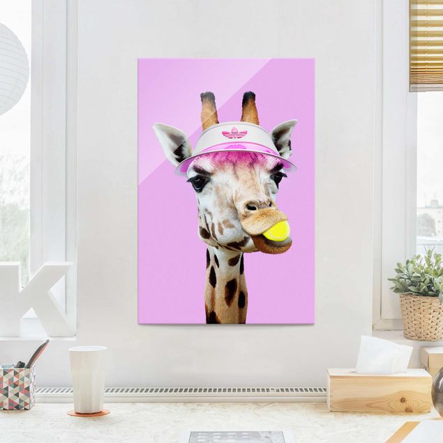 Stampe quadri famosi Giraffa che gioca a tennis