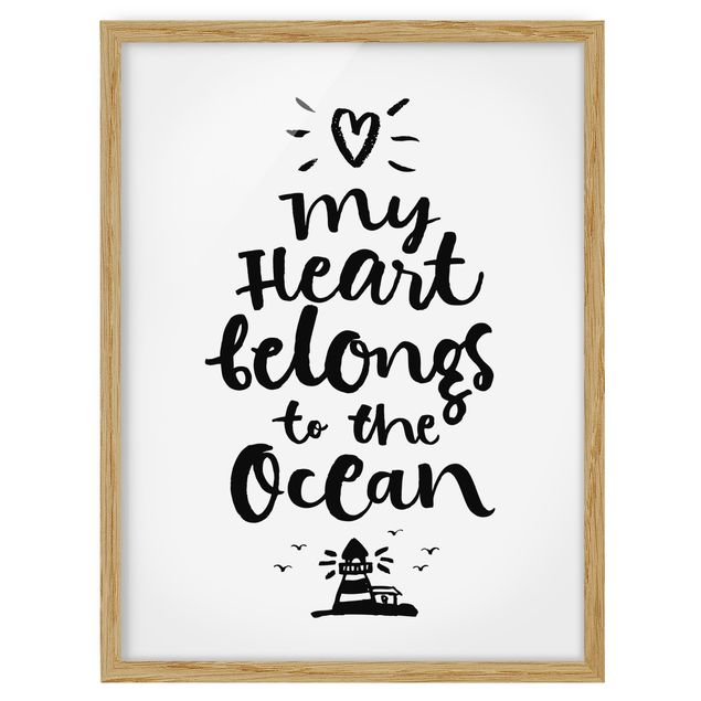 Stampe Il mio cuore appartiene all'oceano