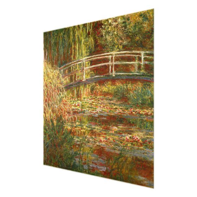 Quadri con alberi Claude Monet - Stagno di ninfee e ponte giapponese (Armonia in rosa)