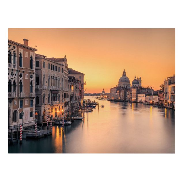 Quadri su tela con tramonto Venezia d'oro