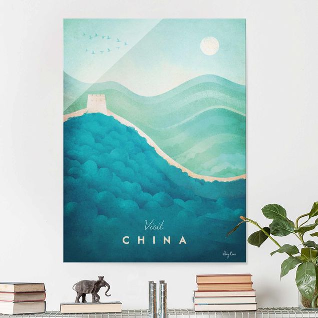 Quadri in vetro con architettura e skylines Poster di viaggio - Cina