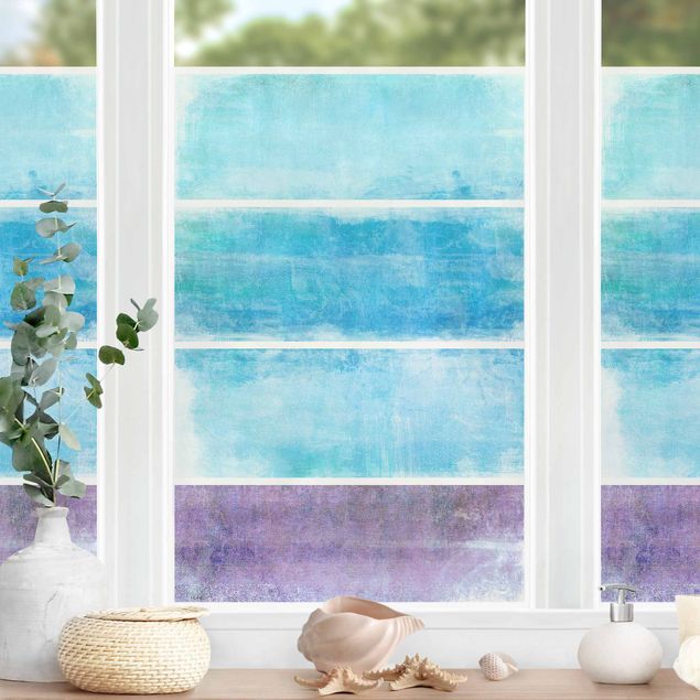 Adesivi per finestre con disegni Armonia di colori blu
