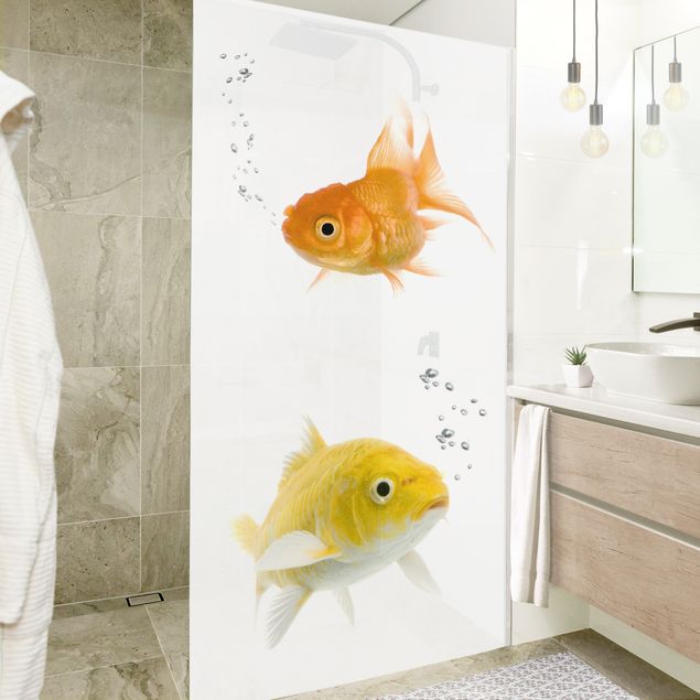 Adesivi per finestre con animali Duo di pesci colorati