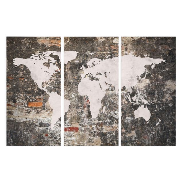 Quadri stampe Vecchia mappa del mondo a parete