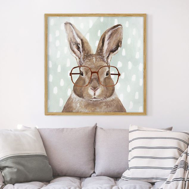 Quadri con cornice con animali Animali con occhiali - Coniglio