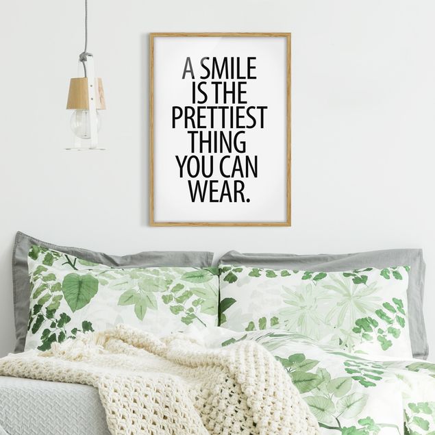 Quadri frasi  A Smile Is The Prettiest Thing Sans Serif