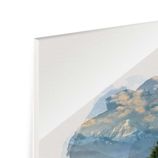 Quadri in vetro con paesaggio Acquerelli - Emosson Wallis Svizzera