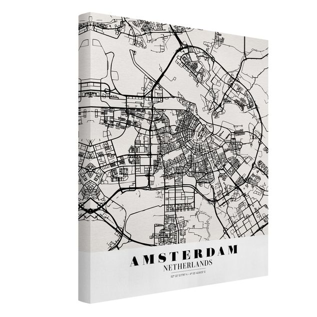 Quadri stampe Mappa della città di Amsterdam - Classica