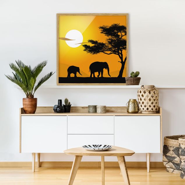 Quadri paesaggistici Elefante africano a piedi