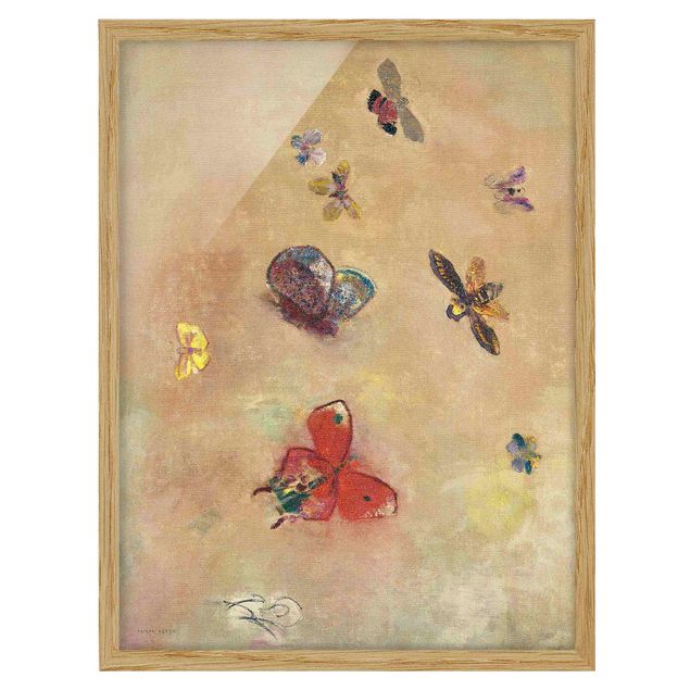 Quadri famosi con cornice Odilon Redon - Farfalle colorate