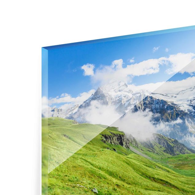 Quadri in vetro con paesaggio Panorama alpino di Swizz
