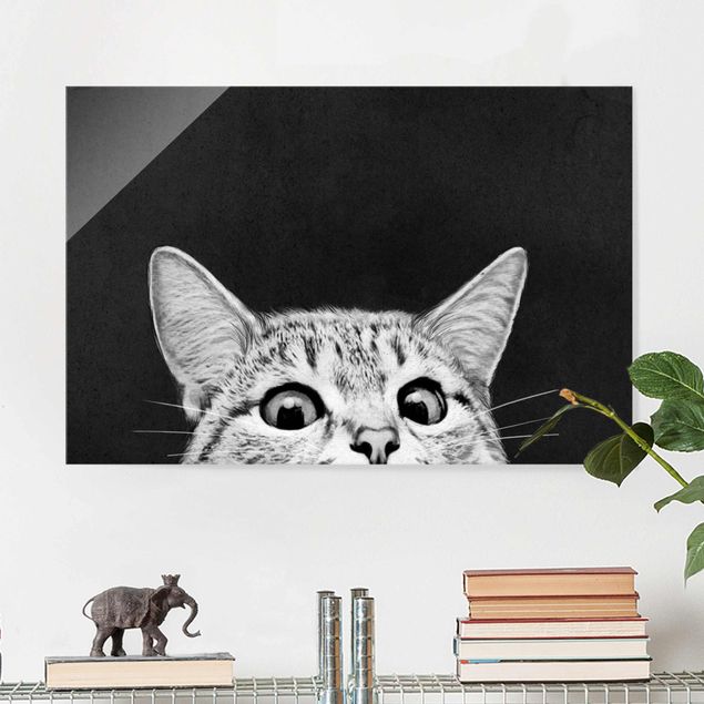 Stampe Illustrazione - Gatto Disegno in bianco e nero