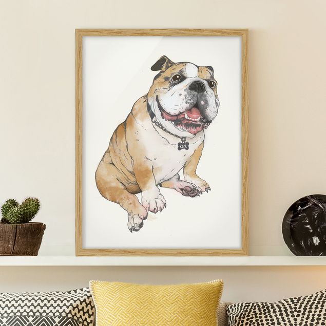 Quadri con cani Illustrazione - Cane Bulldog Pittura