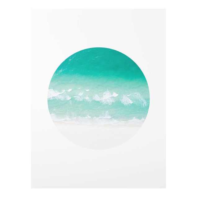Quadri in vetro con paesaggio L'oceano in cerchio