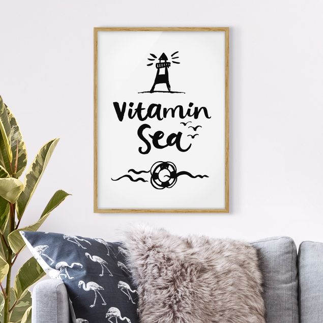 Quadri con cornice con frasi Vitamin Sea