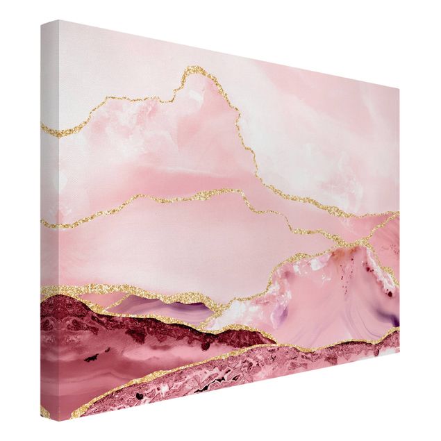 Riproduzione quadri famosi Estratto Monti rosa con Golden Lines