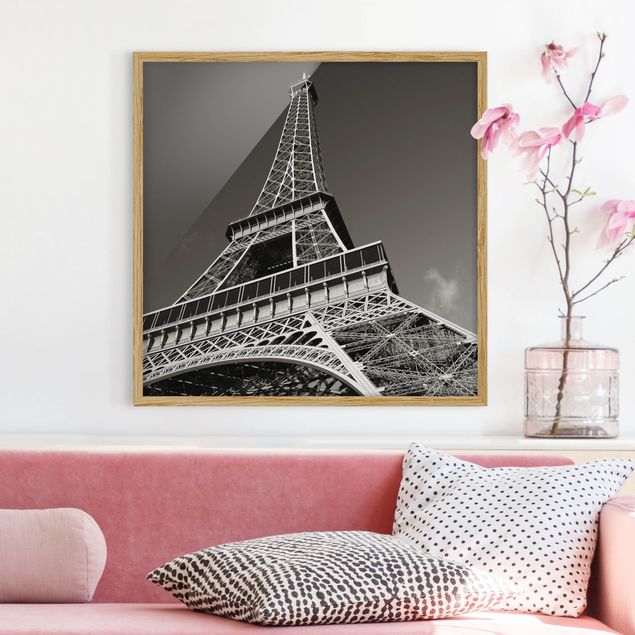 Quadri con cornice con architettura e skylines Torre Eiffel a Parigi
