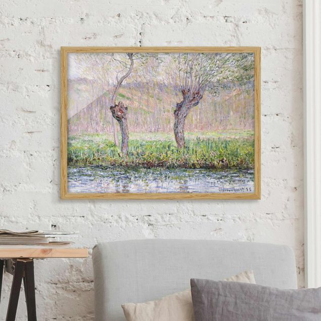 Quadri con paesaggio Claude Monet - Alberi di salice in primavera