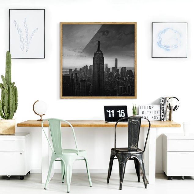 Quadri con cornice in bianco e nero New York vista Rockefeller