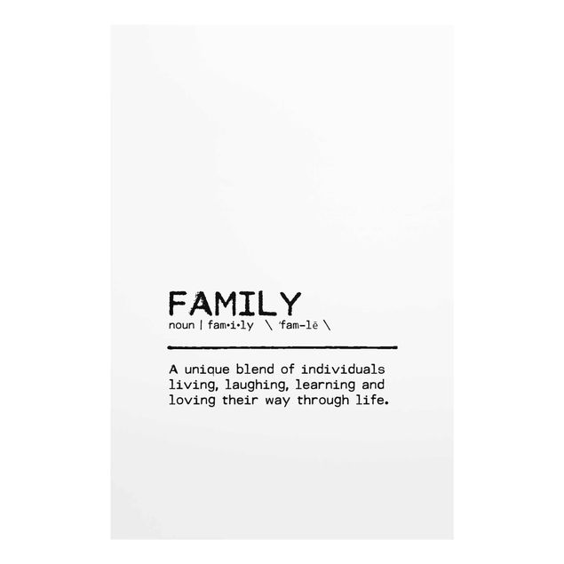 Glas Magnetboard Definizione Famiglia Unica