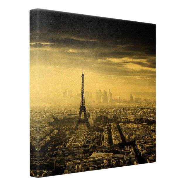 Stampe La Torre Eiffel dall'alto in bianco e nero