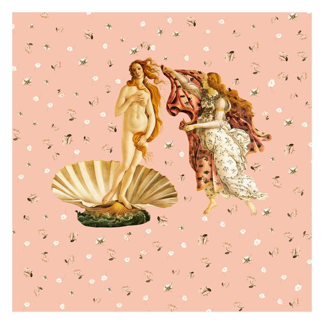 Carta da parati online La Venere di Botticelli su rosa