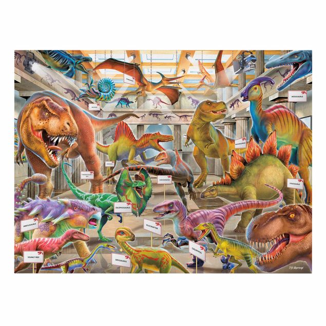 Quadri colorati Dinosauri nel Museo di Storia Naturale