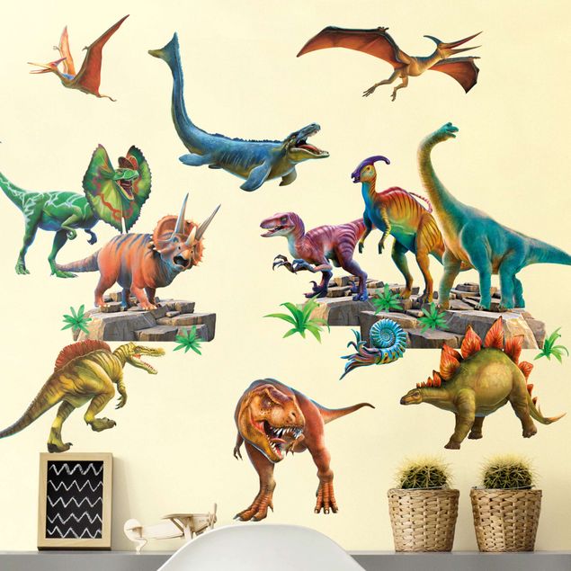 Adesivi murali dinosauri Set grande di dinosauri
