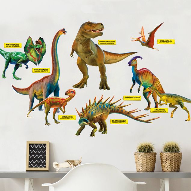 Decorazioni cameretta Set di dinosauri con targhette