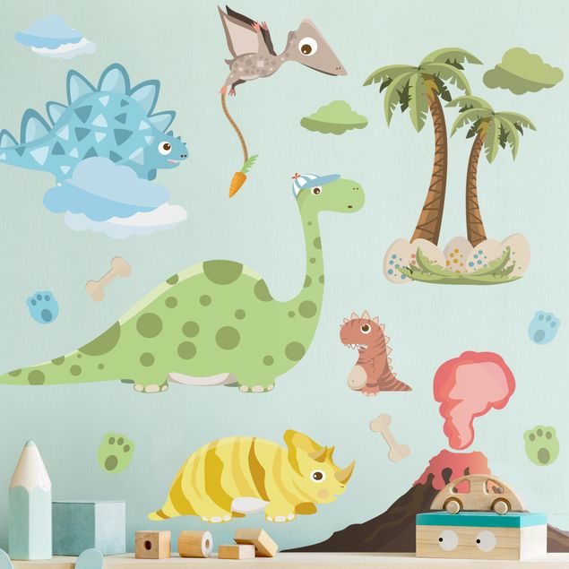 Adesivi murali dinosauri Set di dinosauri