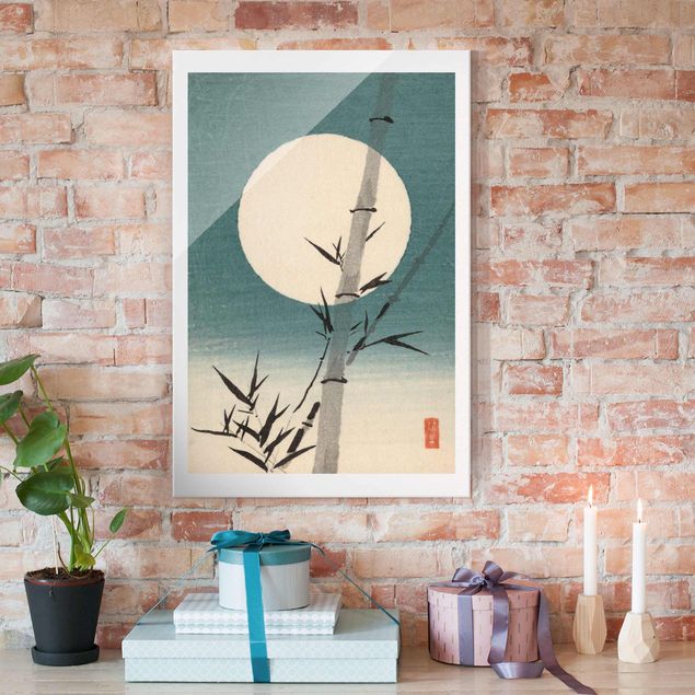 Quadri con paesaggio Disegno giapponese Bambù e Luna