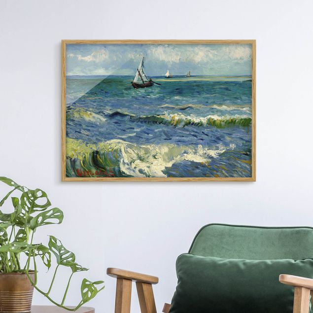Quadro puntinismo Vincent Van Gogh - Paesaggio marino vicino a Les Saintes-Maries-De-La-Mer