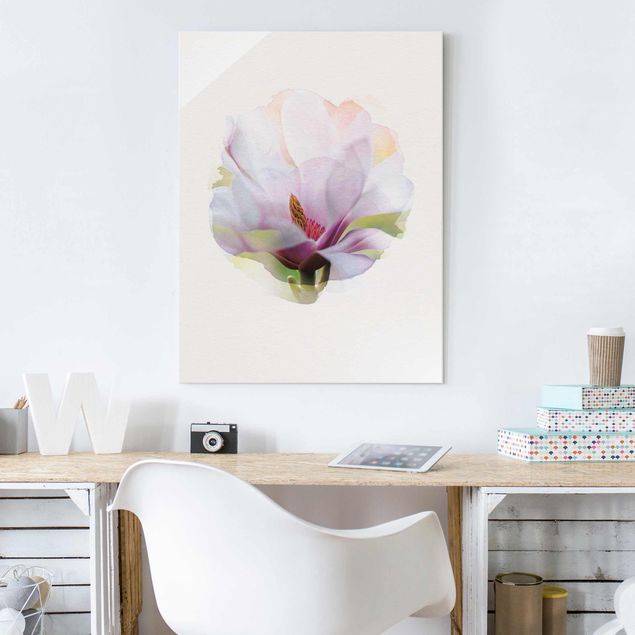 Quadro moderno Acquerelli - Delicati fiori di magnolia