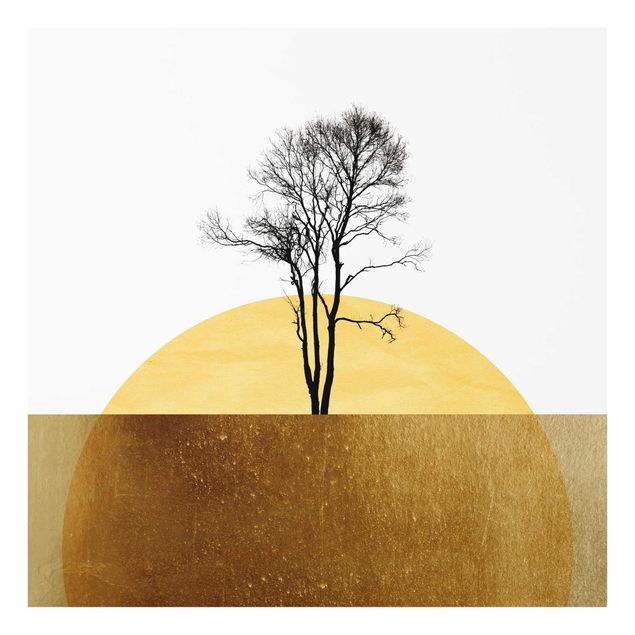 Riproduzioni quadri Sole d'oro con albero