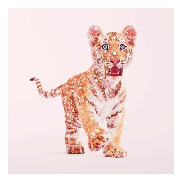 Quadri rosa Tigre con glitter