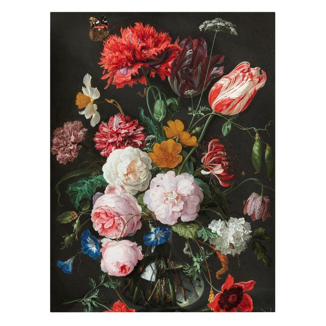 Quadro vintage Jan Davidsz De Heem - Natura morta con fiori in un vaso di vetro