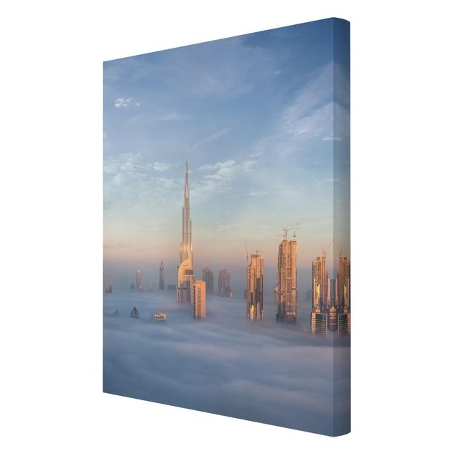 Quadri su tela con architettura e skylines Dubai sopra le nuvole