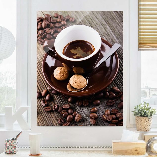 Quadri moderni per arredamento Tazze da caffè con chicchi di caffè