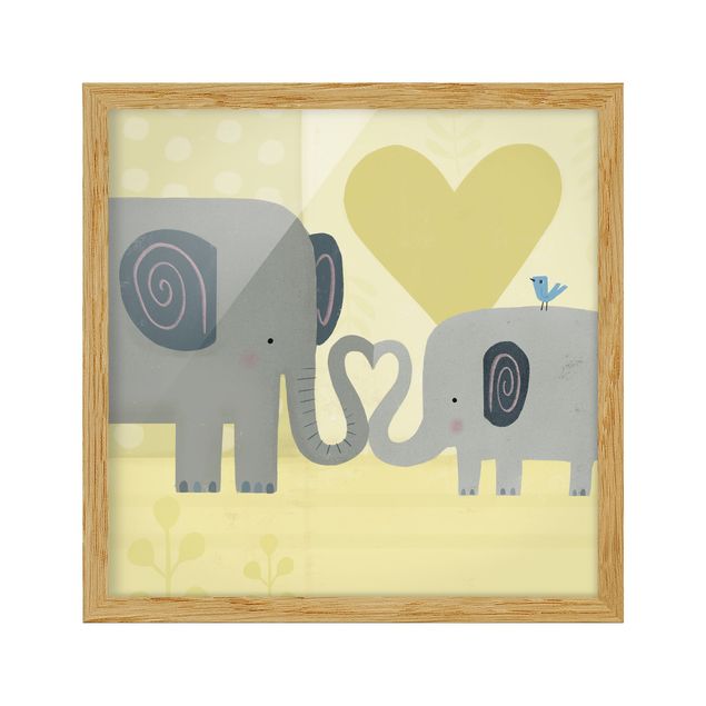 Quadri con cornice con animali Io e la mamma - Elefanti